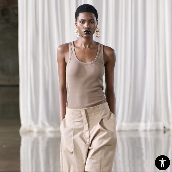 Zara Sleevless Ribbed T-Shirt